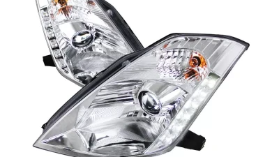 Spec-D Projector Headlights w/ SMD LED Light Strip (Chrome Housing/Clear Lens) Nissan 350Z 2003-2005                                     - LHP-350Z03-RS - Image 10