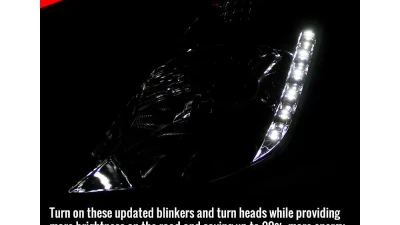 Spec-D Projector Headlights w/ SMD LED Light Strip (Chrome Housing/Clear Lens) Nissan 350Z 2003-2005                                     - LHP-350Z03-RS - Image 2