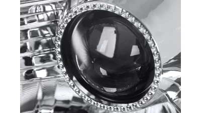 Spec-D Projector Headlights w/ SMD LED Light Strip (Chrome Housing/Clear Lens) Nissan 350Z 2003-2005                                     - LHP-350Z03-RS - Image 3