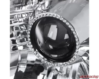 Spec-D Projector Headlights w/ SMD LED Light Strip (Chrome Housing/Clear Lens) Nissan 350Z 2003-2005 - LHP-350Z03-RS