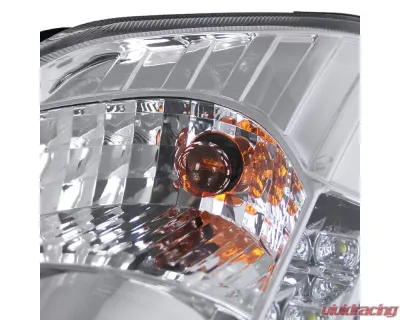 Spec-D Projector Headlights w/ SMD LED Light Strip (Chrome Housing/Clear Lens) Nissan 350Z 2003-2005 - LHP-350Z03-RS