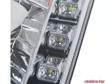 Spec-D Projector Headlights w/ SMD LED Light Strip (Chrome Housing/Clear Lens) Nissan 350Z 2003-2005 - LHP-350Z03-RS