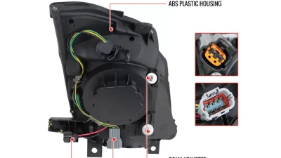 Spec-D Projector Headlights w/ SMD LED Light Strip (Chrome Housing/Clear Lens) Nissan 350Z 2003-2005                                     - LHP-350Z03-RS - Image 9