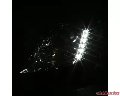 Spec-D Projector Headlights w/ SMD LED Light Strip (Chrome Housing/Smoked Lens) Nissan 350Z 2003-2005 - LHP-350Z03G-RS