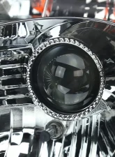 Spec-D Projector Headlights w/ SMD LED Light Strip (Chrome Housing/Smoked Lens) Nissan 350Z 2003-2005                                     - LHP-350Z03G-RS - Image 3