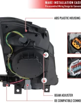 Spec-D Projector Headlights w/ SMD LED Light Strip (Chrome Housing/Smoked Lens) Nissan 350Z 2003-2005                                     - LHP-350Z03G-RS - Image 9