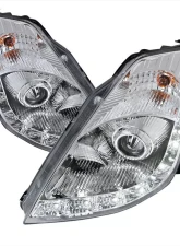 Spec-D SMD LED Light Strip Projector Headlights (Chrome Housing/Clear Lens) Nissan 350Z 2006-2009                                     - LHP-350Z06-RS - Image 10