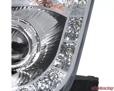 Spec-D SMD LED Light Strip Projector Headlights (Chrome Housing/Clear Lens) Nissan 350Z 2006-2009 - LHP-350Z06-RS