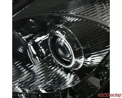 Spec-D SMD LED Light Strip Projector Headlights (Chrome Housing/Smoked Lens) Nissan 350Z 2006-2009 - LHP-350Z06G-RS