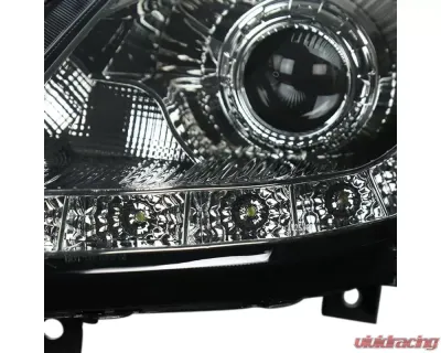 Spec-D SMD LED Light Strip Projector Headlights (Chrome Housing/Smoked Lens) Nissan 350Z 2006-2009 - LHP-350Z06G-RS