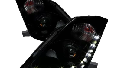 Spec-D SMD LED Light Strip Projector Headlights (Black Housing/Smoked Lens) Nissan 350Z 2006-2009                                     - LHP-350Z06SM-RS - Image 9