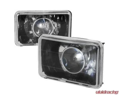 Spec-D Universal 4"x6" H4 Projector Headlights (Matte Black Housing/Glass Lens) - LHP-4X6JM