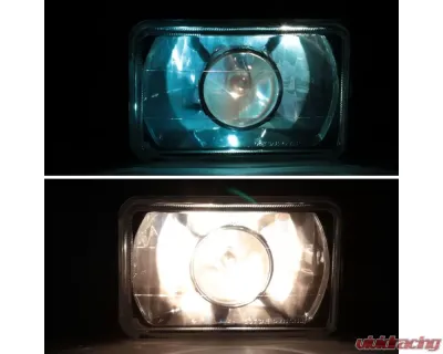 Spec-D Universal 4"x6" H4 Projector Headlights (Matte Black Housing/Glass Lens) - LHP-4X6JM