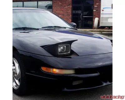 Spec-D Universal 4"x6" H4 Projector Headlights (Matte Black Housing/Glass Lens) - LHP-4X6JM