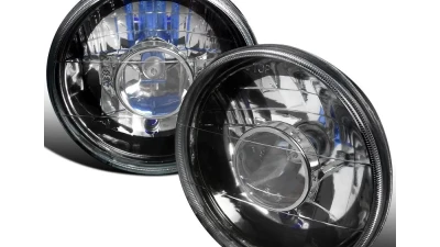 Spec-D Universal 7" Round H4 Projector Headlights (Matte Black Housing/Clear Lens)                                     - LHP-7RNDJM - Image 9