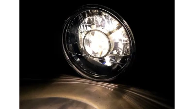 Spec-D Universal 7" Round H4 Projector Headlights (Matte Black Housing/Clear Lens)                                     - LHP-7RNDJM - Image 2