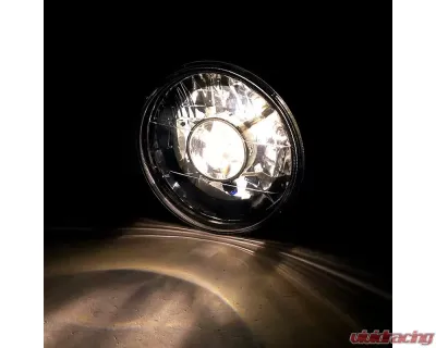 Spec-D Universal 7" Round H4 Projector Headlights (Matte Black Housing/Clear Lens) - LHP-7RNDJM