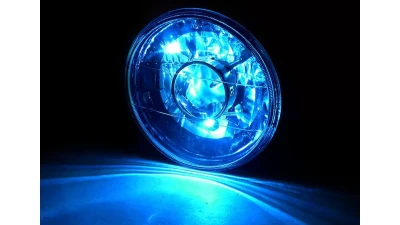 Spec-D Universal 7" Round H4 Projector Headlights (Matte Black Housing/Clear Lens)                                     - LHP-7RNDJM - Image 3