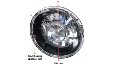 Spec-D Universal 7" Round H4 Projector Headlights (Matte Black Housing/Clear Lens)                                     - LHP-7RNDJM - Image 7