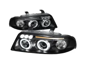 Spec-D Dual Halo Projector Headlights w/ LED Accent Lights (Matte Black Housing/Clear Lens) Audi A4 | S4 1999-2001