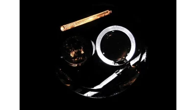 Spec-D Halo Projector Headlights (Glossy Black Housing/Smoked Lens) Volkswagen Beetle 1998-2005                                     - LHP-BEE98G-TM - Image 2