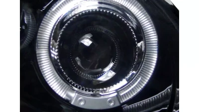 Spec-D Halo Projector Headlights (Glossy Black Housing/Smoked Lens) Volkswagen Beetle 1998-2005                                     - LHP-BEE98G-TM - Image 4