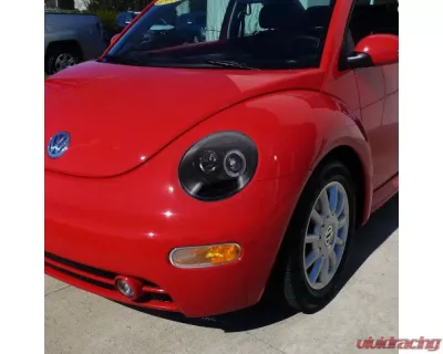 Spec-D Halo Projector Headlights (Glossy Black Housing/Smoked Lens) Volkswagen Beetle 1998-2005 - LHP-BEE98G-TM