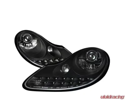 Spec-D LED Light Strip Projector Headlights w/ LED Turn Signal Lights (Matte Black Housing/Clear Lens) Porsche Boxster 986 | 911 996 1997-2004 - LHP-BOX97JM-TM