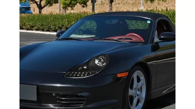 Spec-D LED Light Strip Projector Headlights w/ LED Turn Signal Lights (Matte Black Housing/Clear Lens) Porsche Boxster 986 | 911 996 1997-2004                                     - LHP-BOX97JM-TM - Image 8