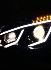 Spec-D LED Bar Projector Headlights w/ LED Turn Signal Lights (Jet Black Housing/Clear Lens) Mercedes-Benz W203 C-Class 2001-2007                                     - LHP-BW20301BK-TM - Image 2