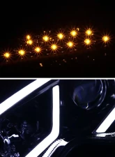 Spec-D LED Bar Projector Headlights w/ LED Turn Signal Lights (Jet Black Housing/Clear Lens) Mercedes-Benz W203 C-Class 2001-2007                                     - LHP-BW20301BK-TM - Image 3