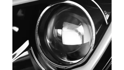 Spec-D LED Bar Projector Headlights w/ LED Turn Signal Lights (Jet Black Housing/Clear Lens) Mercedes-Benz W203 C-Class 2001-2007                                     - LHP-BW20301BK-TM - Image 5