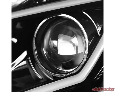 Spec-D LED Bar Projector Headlights w/ LED Turn Signal Lights (Jet Black Housing/Clear Lens) Mercedes-Benz W203 C-Class 2001-2007 - LHP-BW20301BK-TM