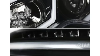 Spec-D LED Bar Projector Headlights w/ LED Turn Signal Lights (Jet Black Housing/Clear Lens) Mercedes-Benz W203 C-Class 2001-2007                                     - LHP-BW20301BK-TM - Image 6