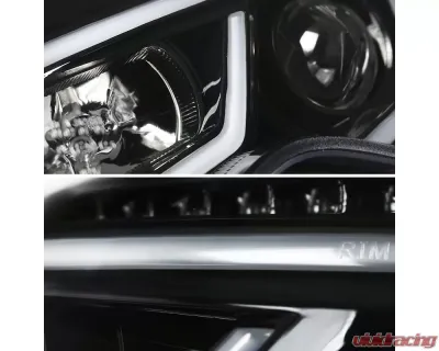 Spec-D LED Bar Projector Headlights w/ LED Turn Signal Lights (Jet Black Housing/Clear Lens) Mercedes-Benz W203 C-Class 2001-2007 - LHP-BW20301BK-TM