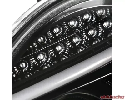 Spec-D LED Bar Projector Headlights w/ LED Turn Signal Lights (Jet Black Housing/Clear Lens) Mercedes-Benz W203 C-Class 2001-2007 - LHP-BW20301BK-TM