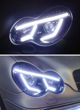 Spec-D LED Bar Projector Headlights w/ LED Turn Signal Lights (Jet Black Housing/Clear Lens) Mercedes-Benz W203 C-Class 2001-2007                                     - LHP-BW20301BK-TM - Image 10