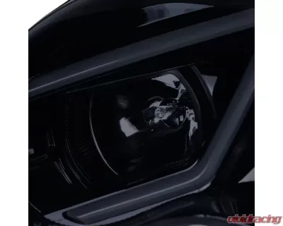 Spec-D Projector Headlights w/ LED Bar & Turn Signal Lights (Glossy Black Housing/Smoke Lens) Mercedes Benz W203 2001-2007 - LHP-BW20301G-TM