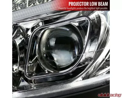 Spec-D Projector Headlights w/ LED Light Bar & Turn Signal Lights (Chrome Housing/Clear Lens) Mercedes Benz W204 2008-2011 - LHP-BW20408-TM