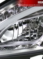 Spec-D Projector Headlights w/ LED Light Bar & Turn Signal Lights (Chrome Housing/Clear Lens) Mercedes Benz W204 2008-2011                                     - LHP-BW20408-TM - Image 4
