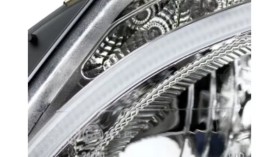 Spec-D Projector Headlights w/ LED Light Bar & LED Turn Signal Lights (Chrome Housing/Clear Lens) Mercedes-Benz W204 C-Class 2008-2011                                     - LHP-BW20408-TM - Image 5