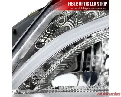 Spec-D Projector Headlights w/ LED Light Bar & Turn Signal Lights (Chrome Housing/Clear Lens) Mercedes Benz W204 2008-2011 - LHP-BW20408-TM
