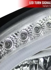 Spec-D Projector Headlights w/ LED Light Bar & Turn Signal Lights (Chrome Housing/Clear Lens) Mercedes Benz W204 2008-2011                                     - LHP-BW20408-TM - Image 6