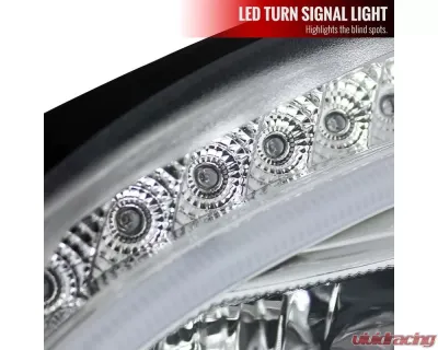 Spec-D Projector Headlights w/ LED Light Bar & Turn Signal Lights (Chrome Housing/Clear Lens) Mercedes Benz W204 2008-2011 - LHP-BW20408-TM