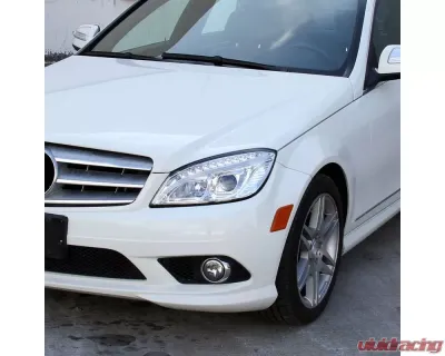 Spec-D Projector Headlights w/ LED Light Bar & Turn Signal Lights (Chrome Housing/Clear Lens) Mercedes Benz W204 2008-2011 - LHP-BW20408-TM