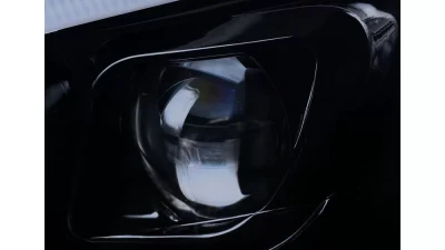 Spec-D Projector Headlights w/ LED Light Bar & LED Turn Signal Lights (Glossy Black Housing/Smoked Lens) Mercedes-Benz W204 C-Class 2008-2011                                     - LHP-BW20408G-TM - Image 3