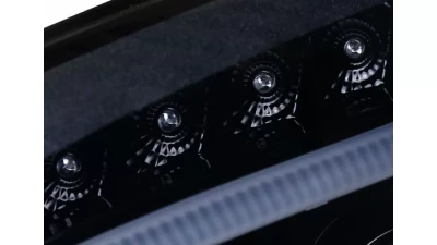 Spec-D Projector Headlights w/ LED Light Bar & LED Turn Signal Lights (Glossy Black Housing/Smoked Lens) Mercedes-Benz W204 C-Class 2008-2011                                     - LHP-BW20408G-TM - Image 4