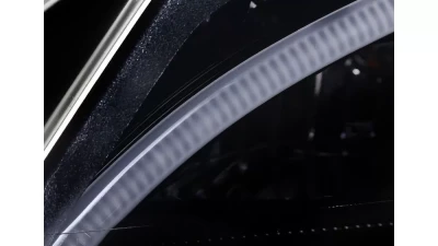 Spec-D Projector Headlights w/ LED Light Bar & LED Turn Signal Lights (Glossy Black Housing/Smoked Lens) Mercedes-Benz W204 C-Class 2008-2011                                     - LHP-BW20408G-TM - Image 5