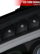 Spec-D Projector Headlights w/ LED Light Bar & Turn Signal Lights (Matte Black Housing/Clear Lens) Mercedes Benz W204 2008-2011                                     - LHP-BW20408JM-TM - Image 6