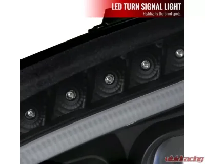 Spec-D Projector Headlights w/ LED Light Bar & Turn Signal Lights (Matte Black Housing/Clear Lens) Mercedes Benz W204 2008-2011 - LHP-BW20408JM-TM